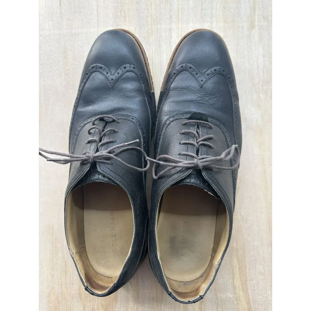 Cole Haan Wingtip Oxford Leather Dress Shoes Sz 13 C14476‎ Black Lace Up
